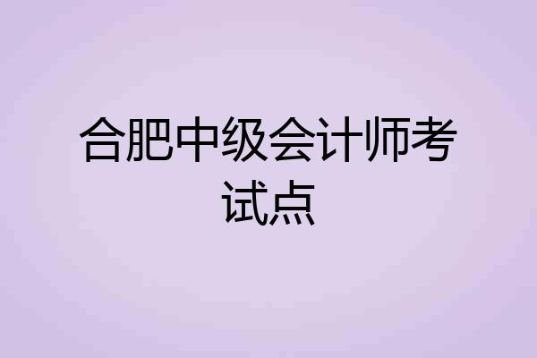 合肥中级会计师考试点