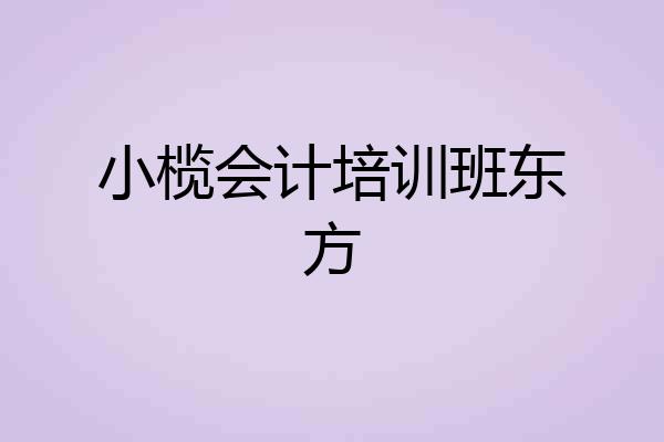 小榄会计培训班东方