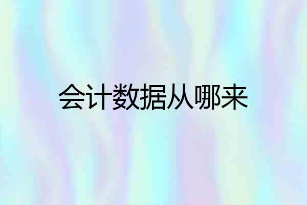 会计数据从哪来