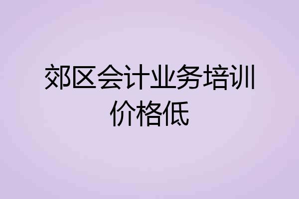 郊区会计业务培训价格低