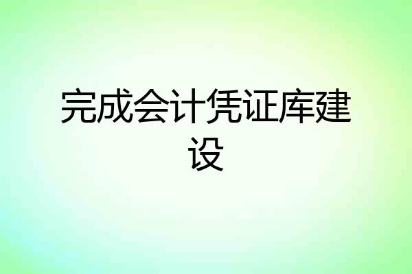 完成会计凭证库建设