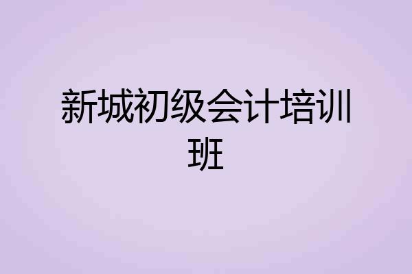 新城初级会计培训班
