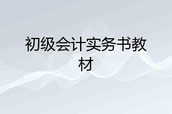 初级会计实务书教材