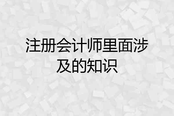 注册会计师里面涉及的知识