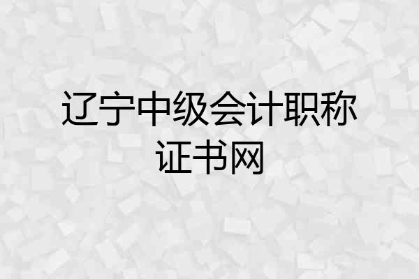 辽宁中级会计职称证书网