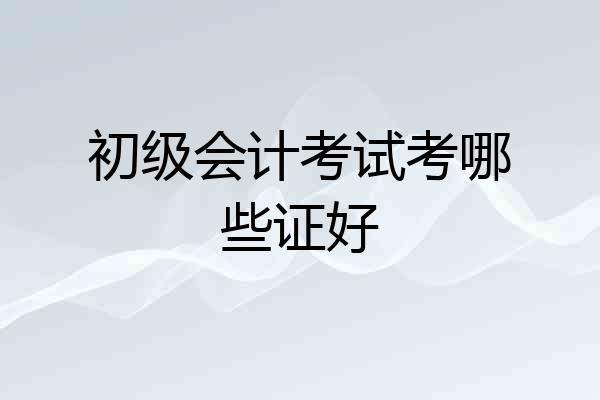 初级会计考试考哪些证好