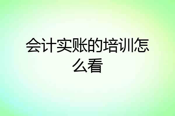 会计实账的培训怎么看