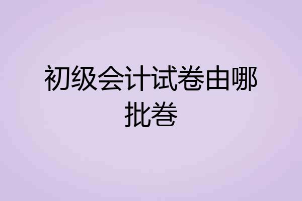 初级会计试卷由哪批巻