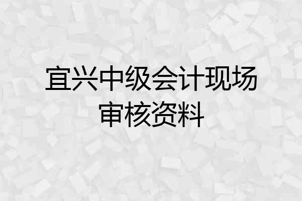 宜兴中级会计现场审核资料