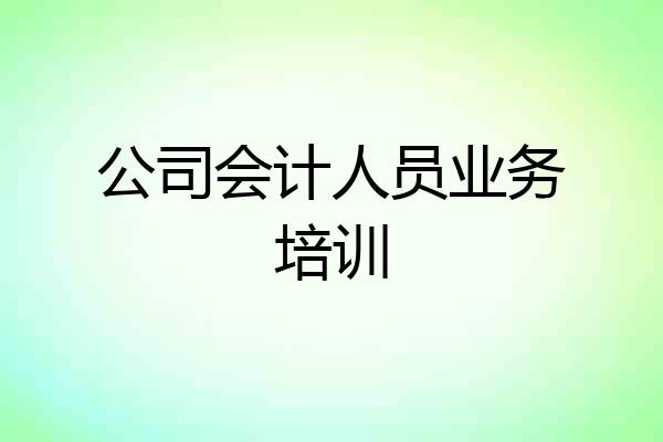 公司会计人员业务培训