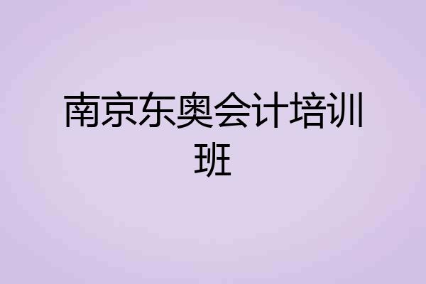 南京东奥会计培训班