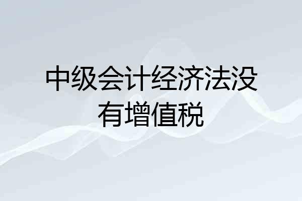 中级会计经济法没有增值税