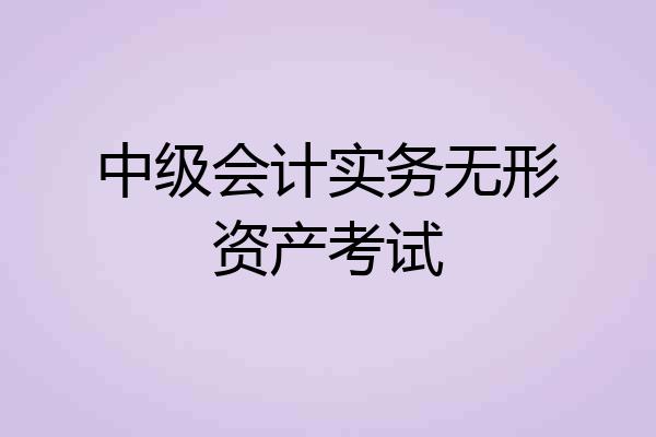 中级会计实务无形资产考试