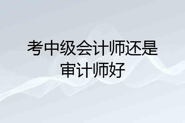 考中级会计师还是审计师好