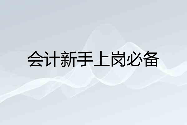 会计新手上岗必备