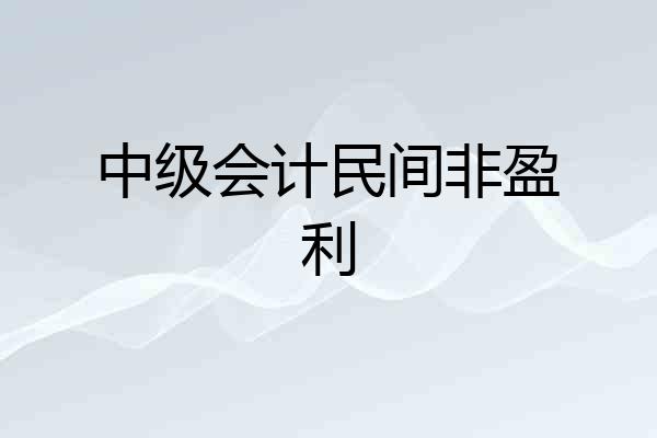中级会计民间非盈利
