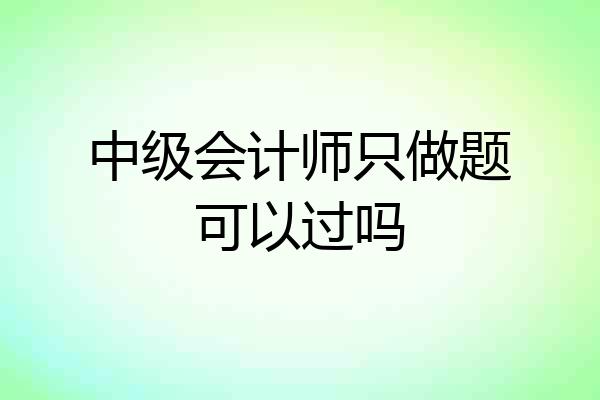 中级会计师只做题可以过吗