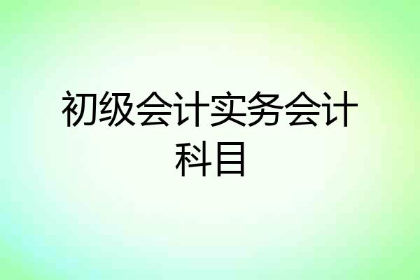 初级会计实务会计科目