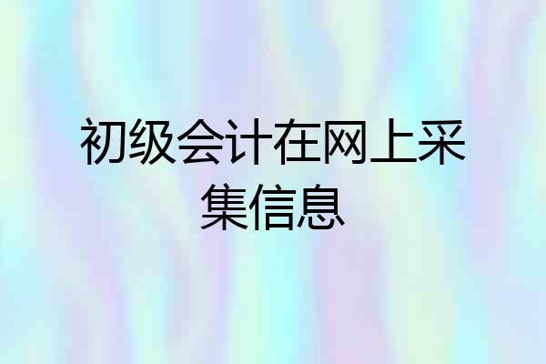 初级会计在网上采集信息