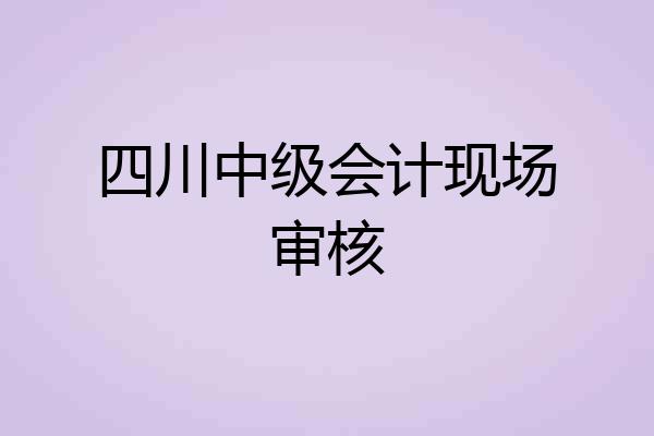 四川中级会计现场审核