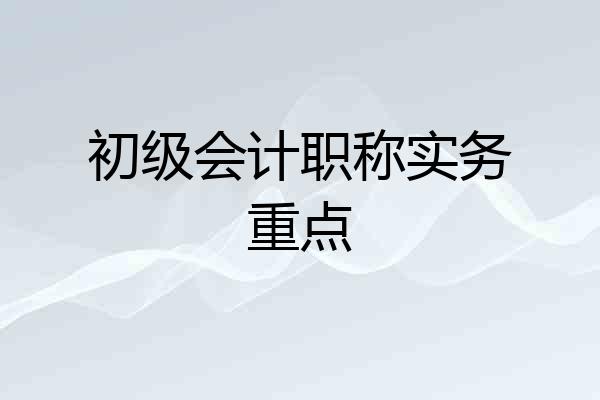 初级会计职称实务重点