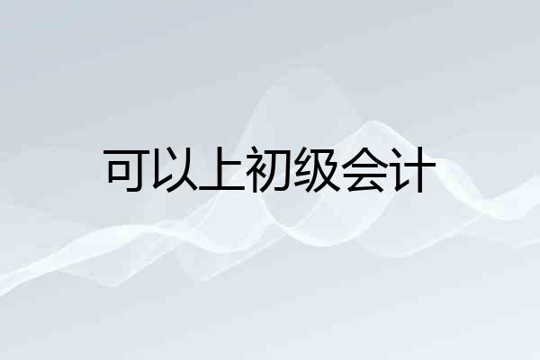 可以上初级会计
