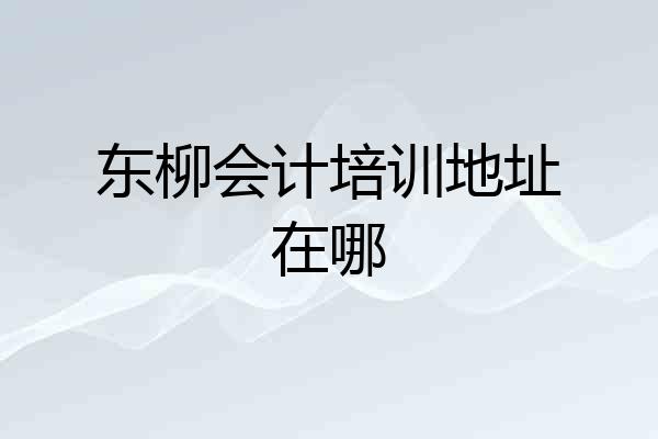 东柳会计培训地址在哪