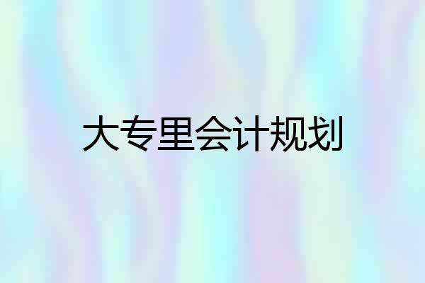大专里会计规划