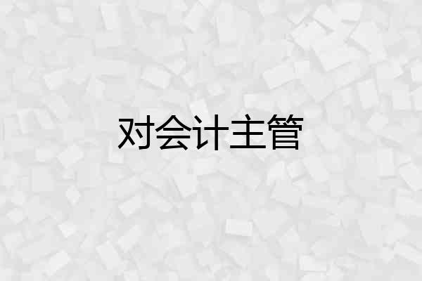 对会计主管