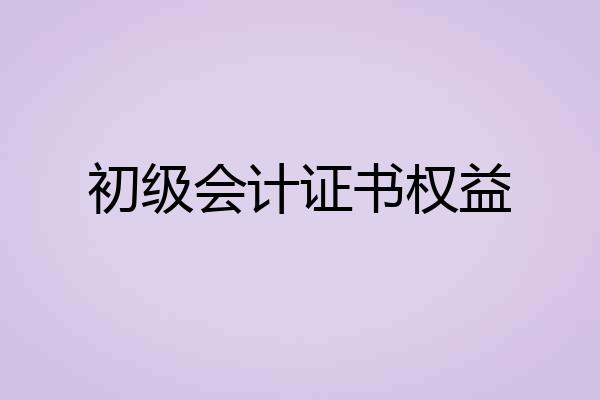 初级会计证书权益