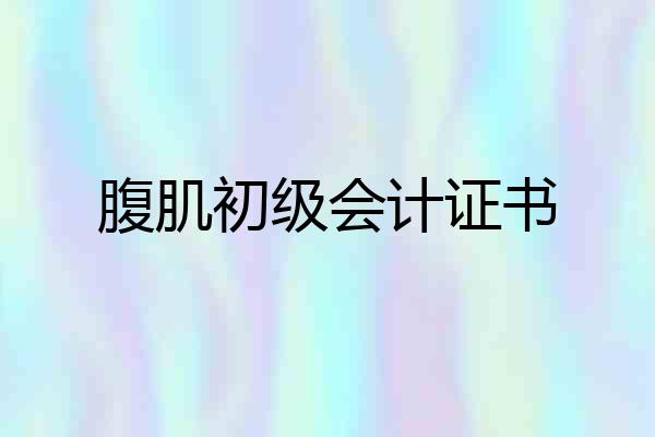 腹肌初级会计证书