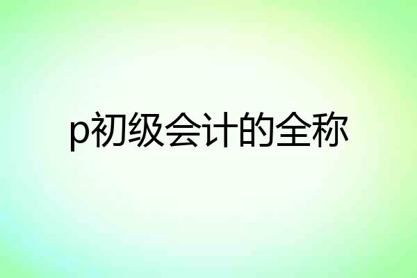 p初级会计的全称