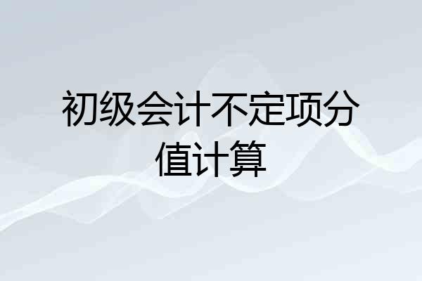 初级会计不定项分值计算