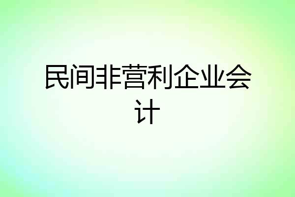 民间非营利企业会计