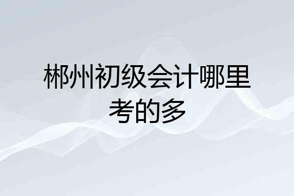 郴州初级会计哪里考的多