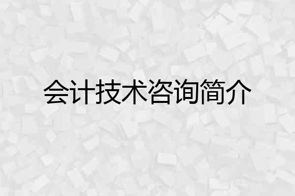 会计技术咨询简介