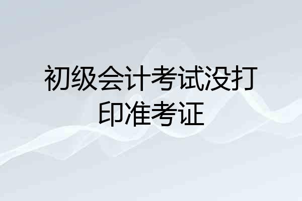初级会计考试没打印准考证