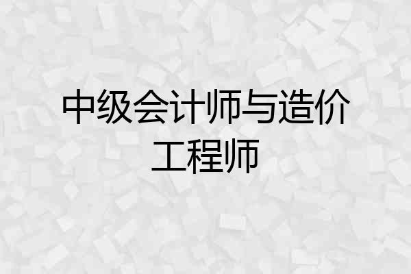中级会计师与造价工程师