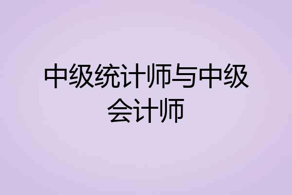 中级统计师与中级会计师