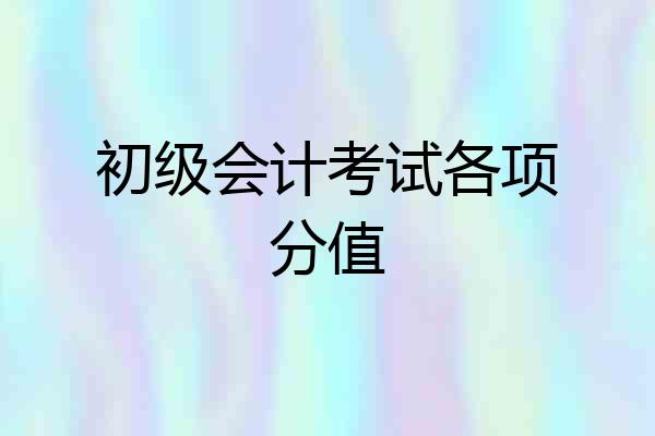 初级会计考试各项分值