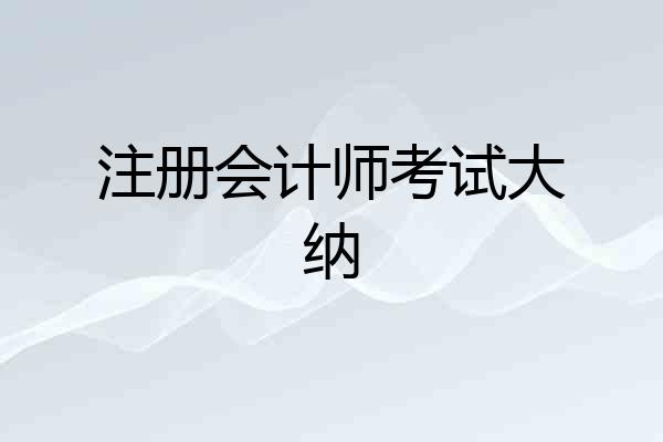 注册会计师考试大纳