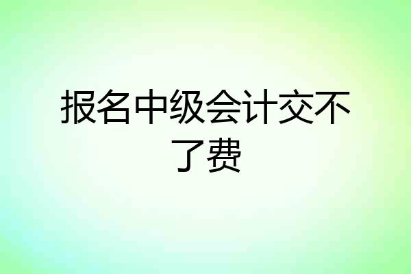报名中级会计交不了费