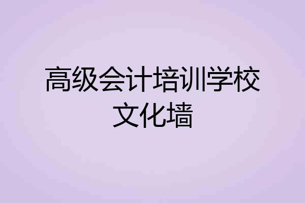 高级会计培训学校文化墙