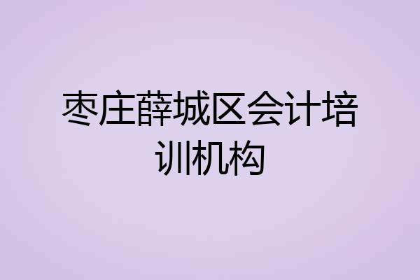 枣庄薛城区会计培训机构