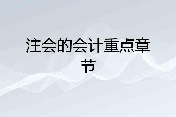 注会的会计重点章节