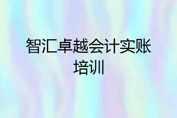 智汇卓越会计实账培训