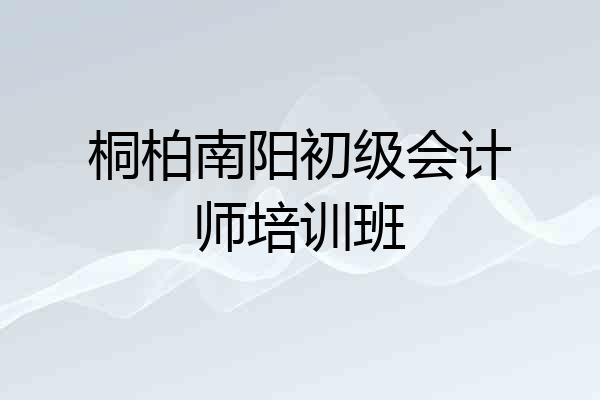 桐柏南阳初级会计师培训班