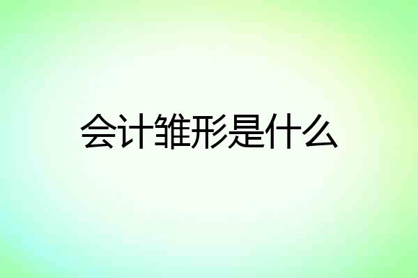 会计雏形是什么