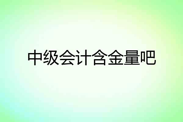 中级会计含金量吧