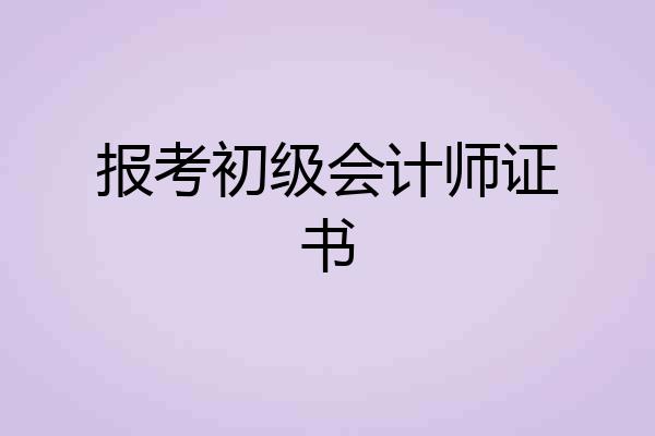 报考初级会计师证书
